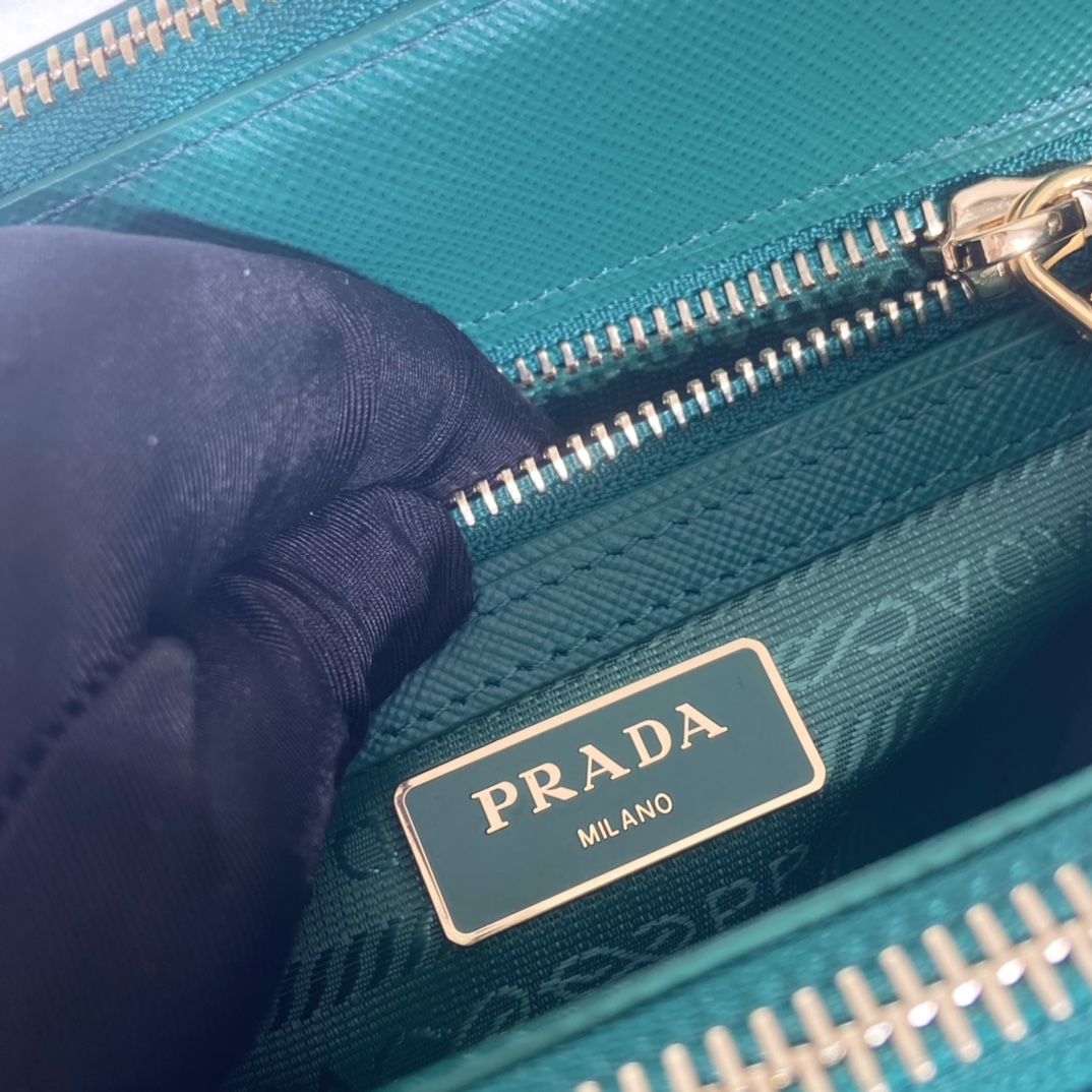 Prada Mini Galleria Saffiano Leather Bag Tote Shoulder Bag Mango Green 1BA906